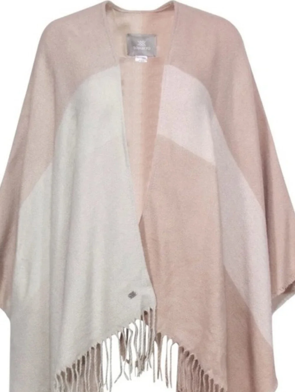 Soia & Kyo Blush Cream Ivory Soft Woven Knit Wrap Fringe NWT One Size Fits Most